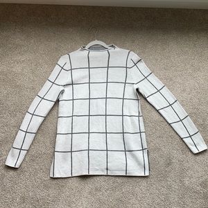 Loft windowpane mock neck sweater
